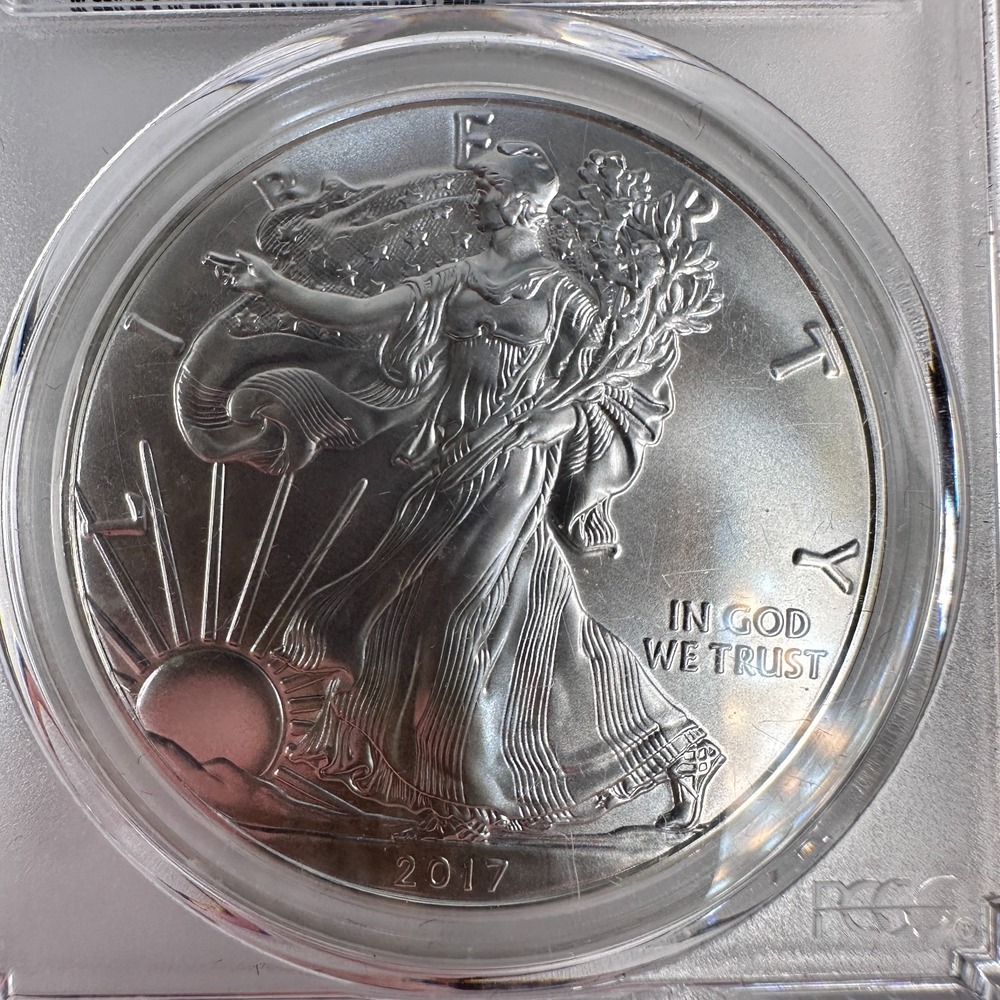 2017 (S) $1 Silver Eagle PCGS MS69 Premier Label Struck @ SF Mint "Near Perfect" - Picture 2 of 16